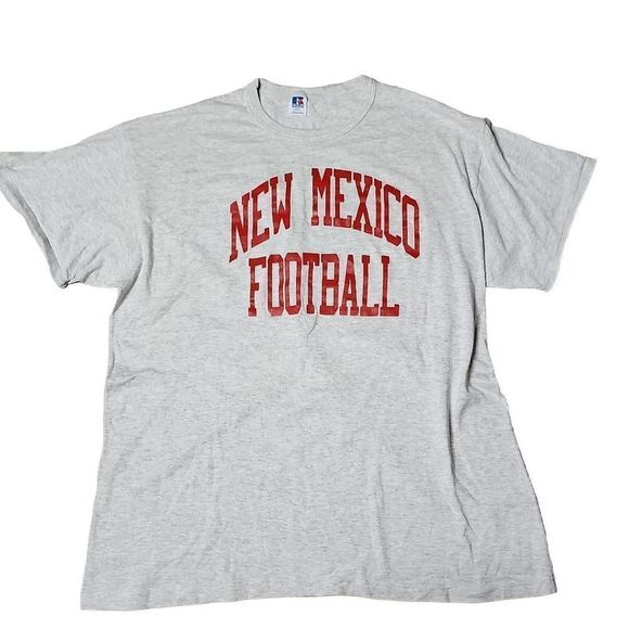 Vintage Russell's single stitch Heather grey new Mexico football tee shirt - Picture 1 of 5